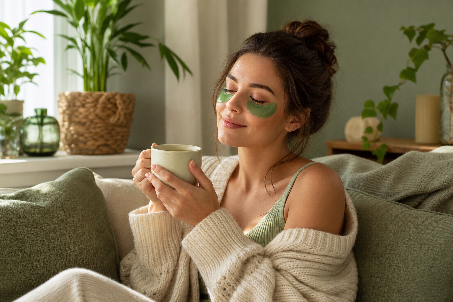 Routine mattutina con patch oculari